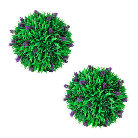 Set Of 2 Artificial Boxwood Ball With Lavender