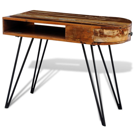 Reclaimed Solid Wood Desk With Iron Pin Legs