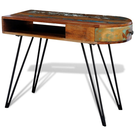 Reclaimed Solid Wood Desk With Iron Pin Legs