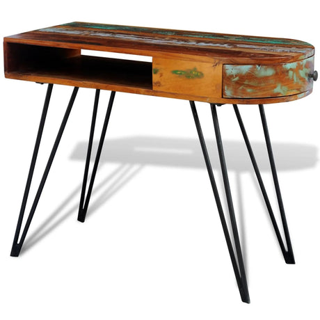 Reclaimed Solid Wood Desk With Iron Pin Legs