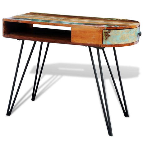Reclaimed Solid Wood Desk With Iron Pin Legs