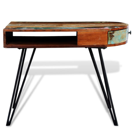 Reclaimed Solid Wood Desk With Iron Pin Legs
