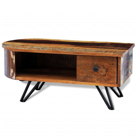 Coffee Table With Iron Pin Legs Solid Reclaimed Wood
