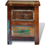 Nightstand With 2 Drawers Solid Reclaimed Wood