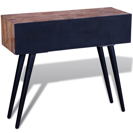 Console Table With 3 Drawers Reclaimed Teak Wood