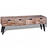 Console Tv Cabinet With 4 Drawers Reclaimed Teak