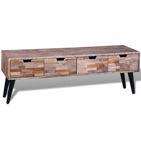 Console Tv Cabinet With 4 Drawers Reclaimed Teak