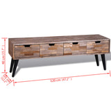 Console Tv Cabinet With 4 Drawers Reclaimed Teak