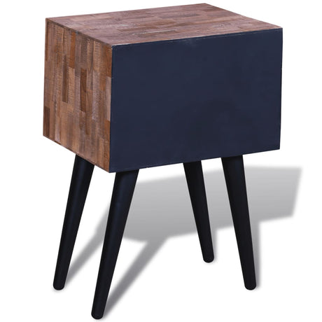 Nightstand With 2 Drawers Reclaimed Teak Wood