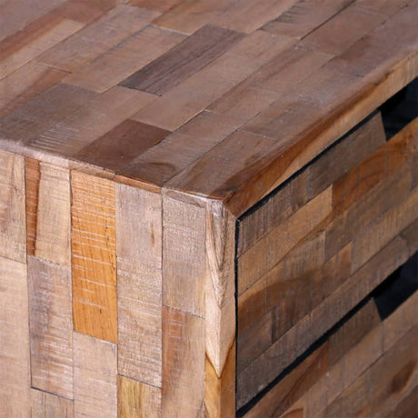 Nightstand With 2 Drawers Reclaimed Teak Wood