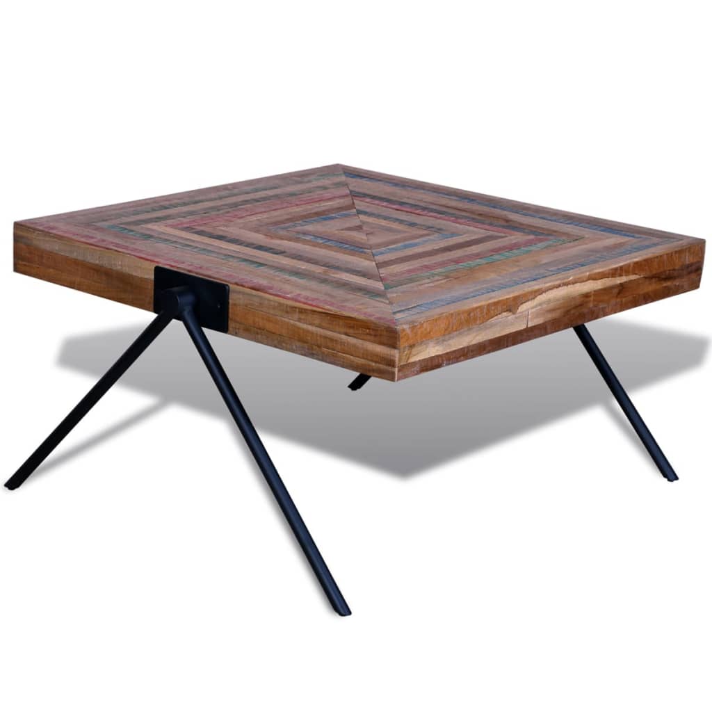Coffee Table With V-Shaped Legs Reclaimed Teak Wood