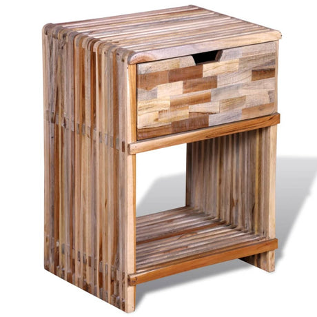 Nightstand With Drawer Reclaimed Teak Wood