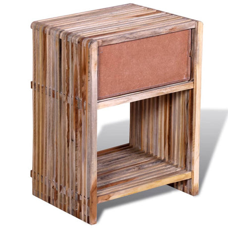 Nightstand With Drawer Reclaimed Teak Wood