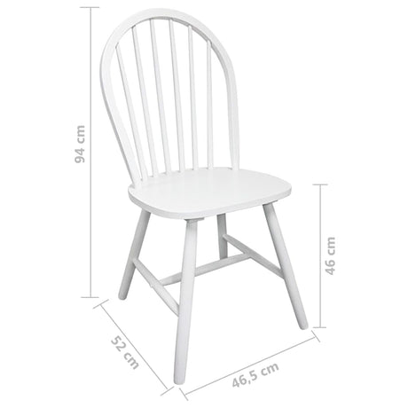 Dining Chairs 2 Pcs Solid Rubber Wood
