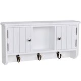 Wall Cabinet For Keys And Jewelery With Doors And Hooks