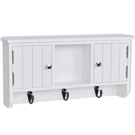Wall Cabinet For Keys And Jewelery With Doors And Hooks