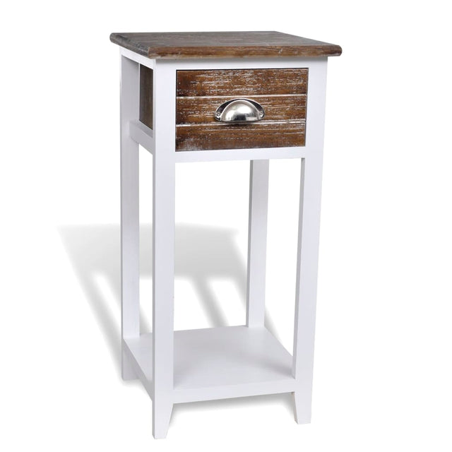 Nightstand With 1 Drawer And White