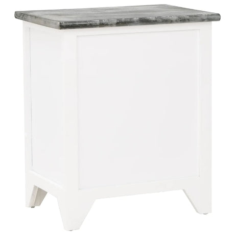 Nightstand 2 Pcs With 2 Drawers Grey And White