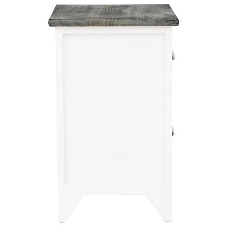 Nightstand 2 Pcs With 2 Drawers Grey And White