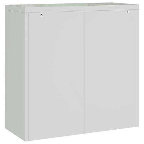 Office Cabinet With 2 Doors Grey 90 Cm Steel