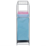 2-Section Laundry Sorter Hamper With A Top Shelf For Drying