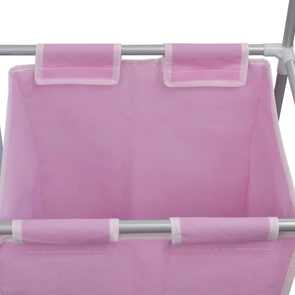 2-Section Laundry Sorter Hamper With A Top Shelf For Drying