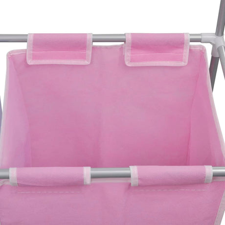 2-Section Laundry Sorter Hamper With A Top Shelf For Drying
