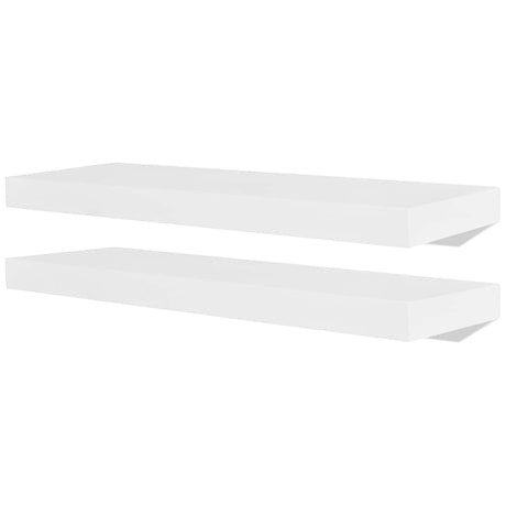 Floating Wall Display Shelves Book/Dvd Storage Mdf 2 Pcs