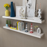 Floating Wall Display Shelves Book/Dvd Storage Mdf 2 Pcs