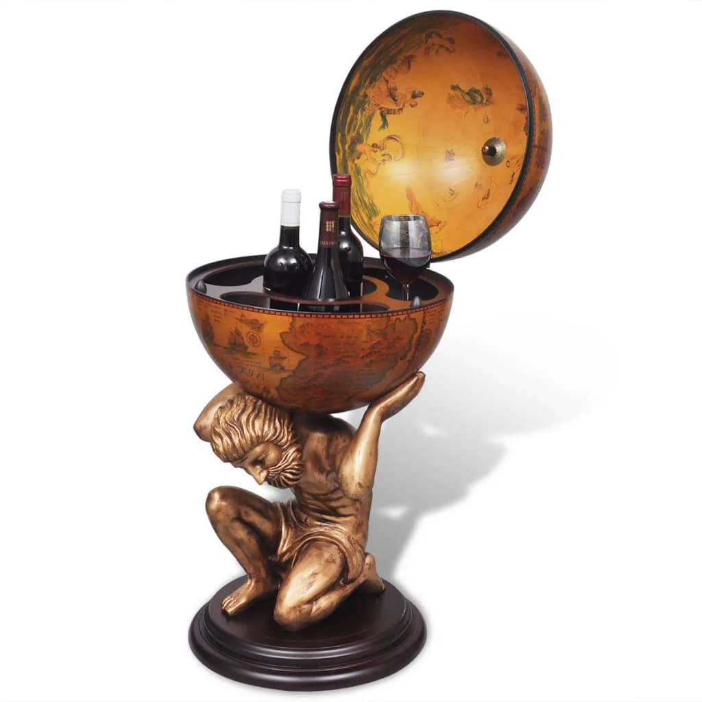 Globe Bar Wine Stand Atlas Design 42X42X85 Cm