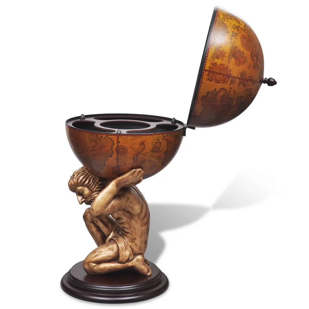 Globe Bar Wine Stand Atlas Design 42X42X85 Cm