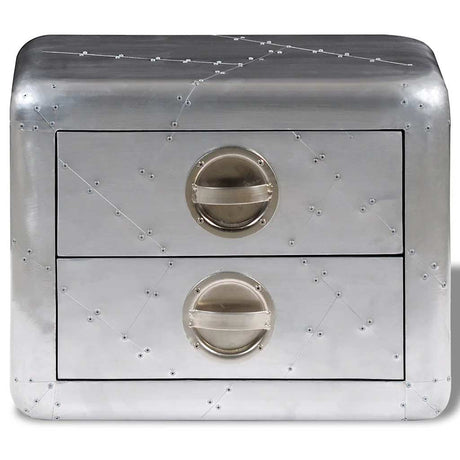 Aviator End Table With 2 Drawers Vintage Aircraft Airman Style