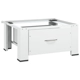 Washing And Drying Machine Pedestal With Pull-Out Shelves White