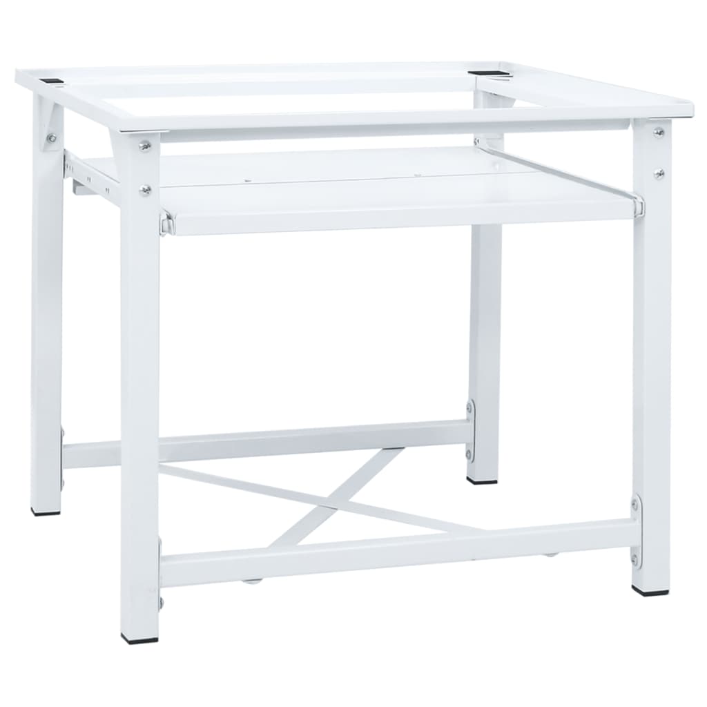 Washing And Drying Machine Pedestal With Pull-Out Shelves White