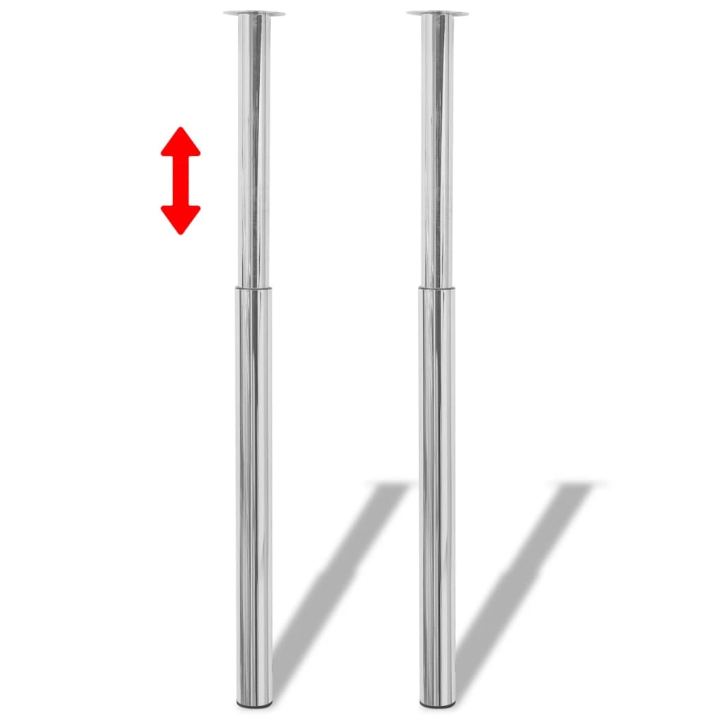 2 Telescopic Table Legs 710 Mm-1100 Mm