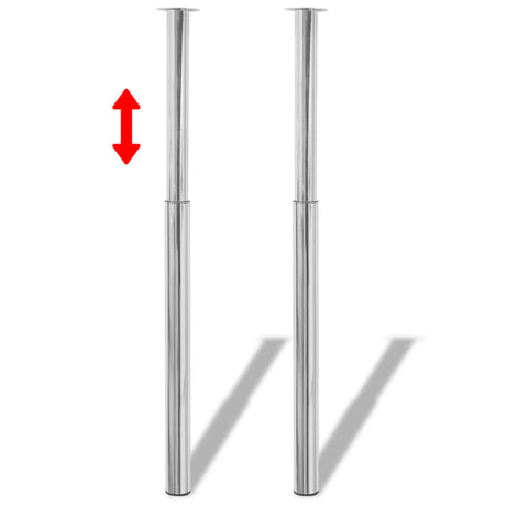 2 Telescopic Table Legs 710 Mm-1100 Mm