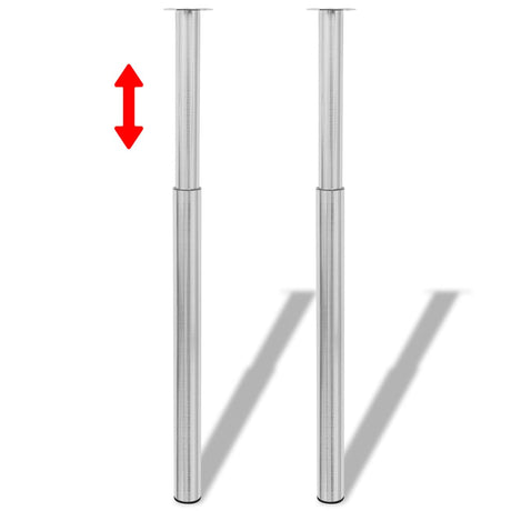 2 Telescopic Table Legs 710 Mm-1100 Mm