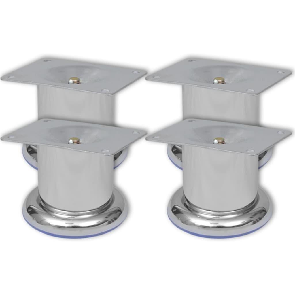 4 Round Sofa Legs Chrome