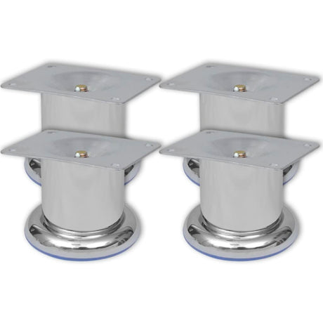 4 Round Sofa Legs Chrome