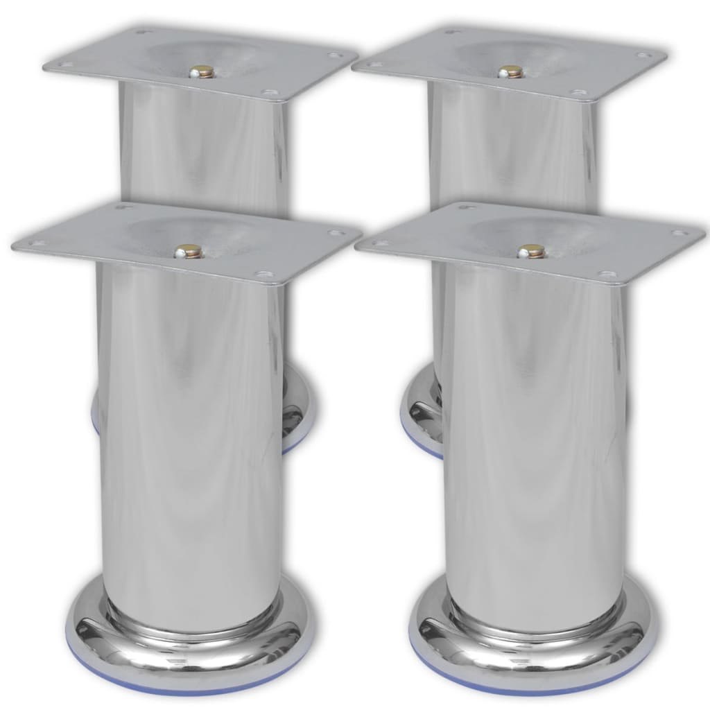 4 Round Sofa Legs Chrome