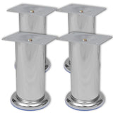 4 Round Sofa Legs Chrome
