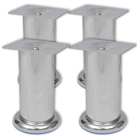 4 Round Sofa Legs Chrome