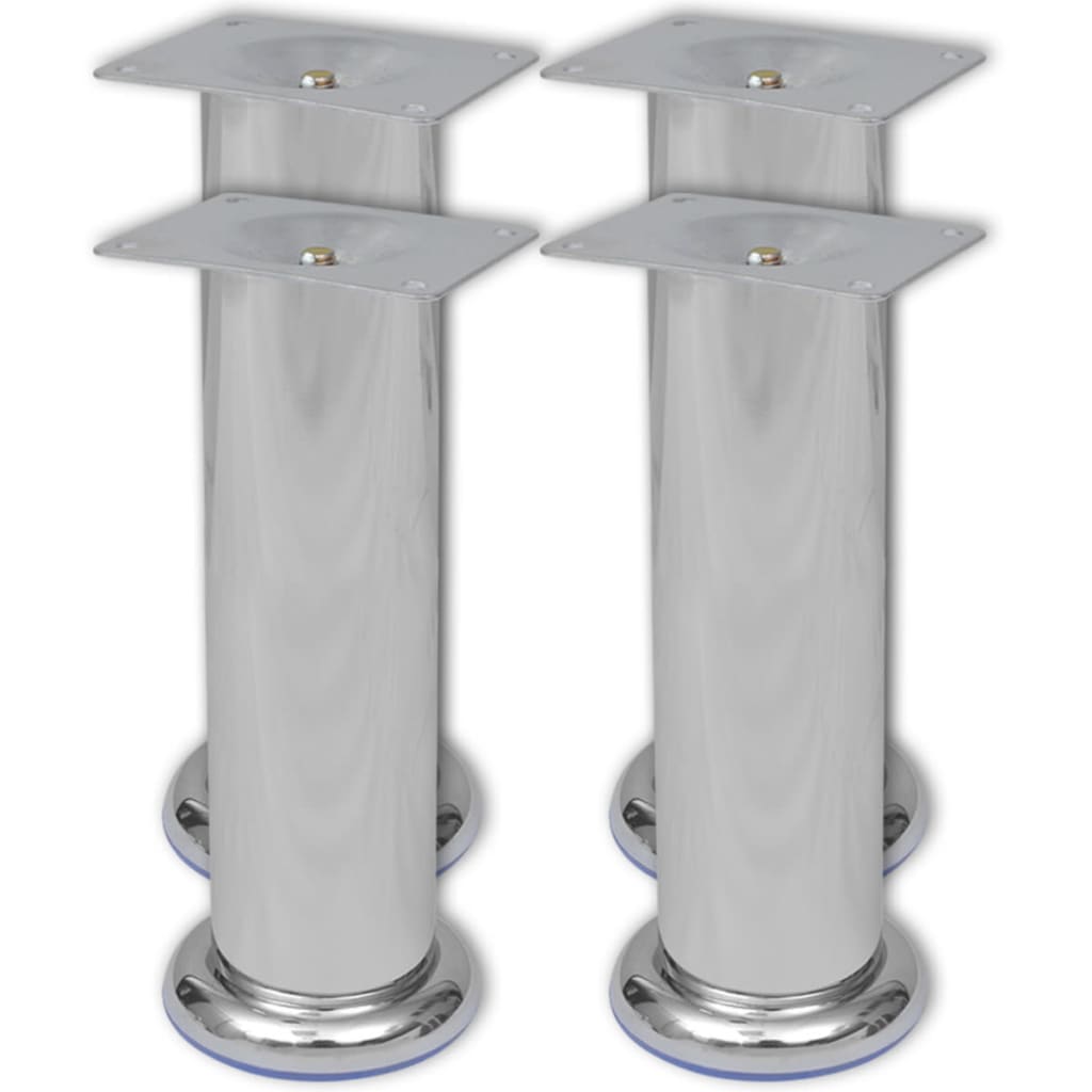 4 Round Sofa Legs Chrome