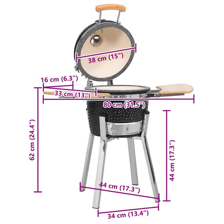 Kamado Barbecue Grill Smoker Ceramic 81 Cm