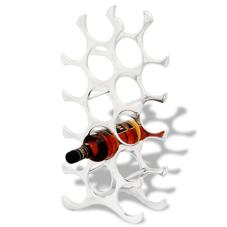 Wine Stand For 11 Bottles Silver Aluminium