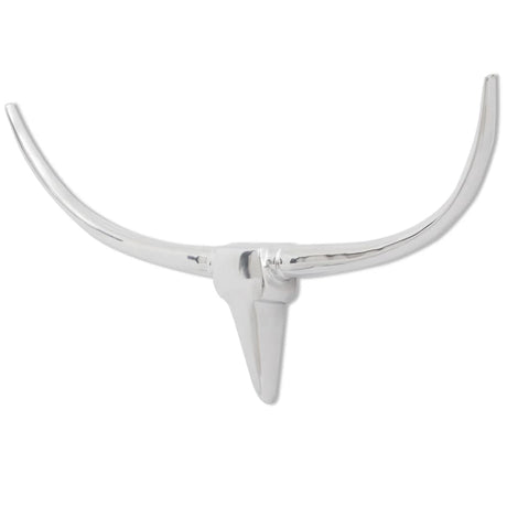 Wall Mounted Aluminium Bull’s Head Decoration Silver