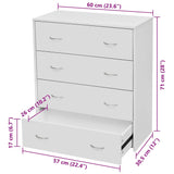 Sideboard With 4 Drawers 60X30.5X71 Cm