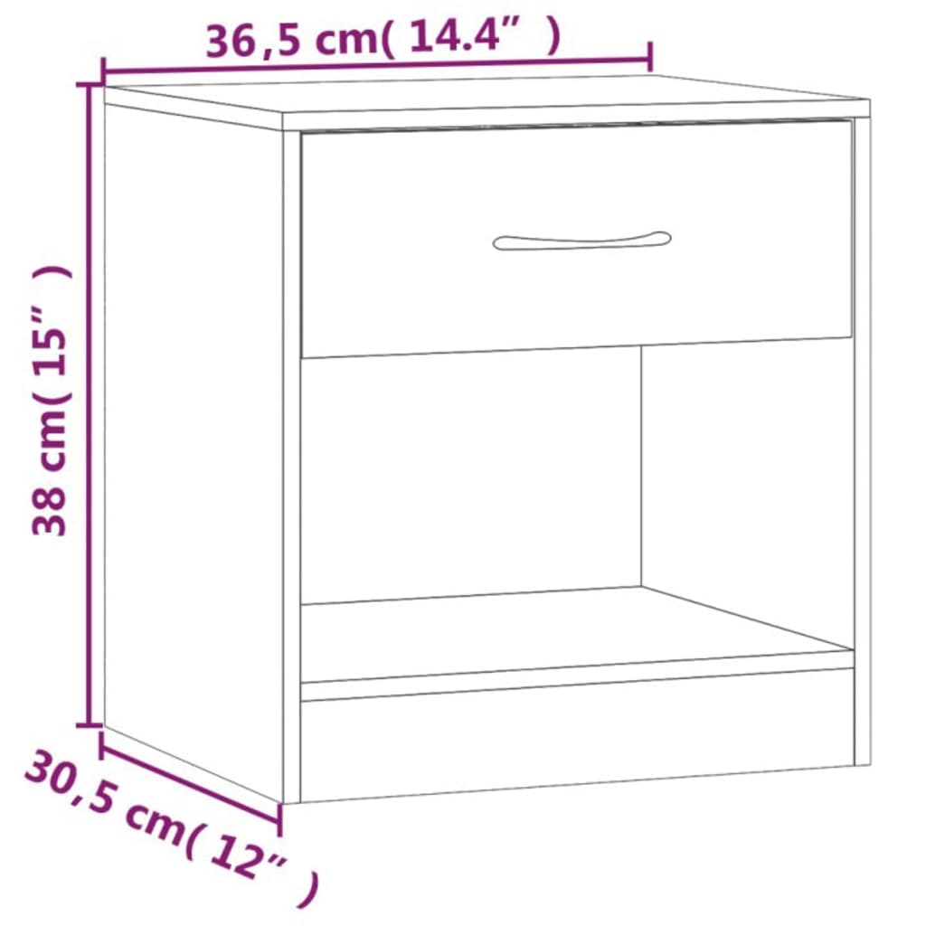 Nightstand 2 Pcs With Drawer