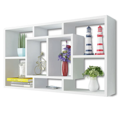 Floating Wall Display Shelf 8 Compartments