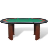 10-Player Poker Table With Dealer Area And Chip Tray